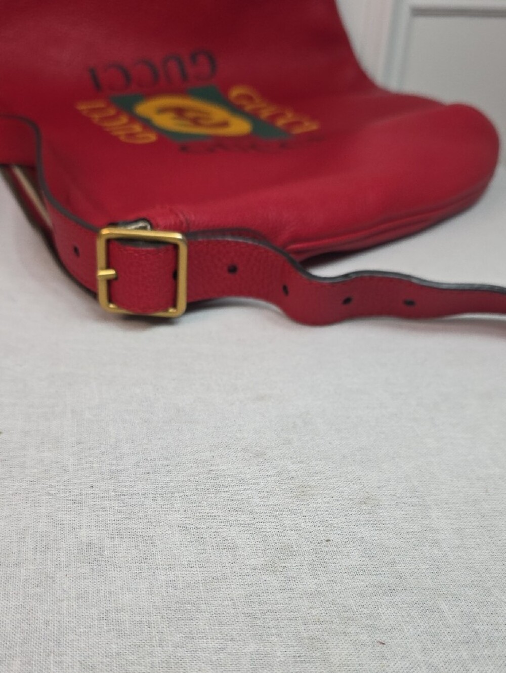 Gucci Red Leather Half Moon Hobo Bag Model 523588 - Picture 10 of 13